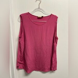Caslon Sleeveless 100% Silk Blouse in Rose Pink